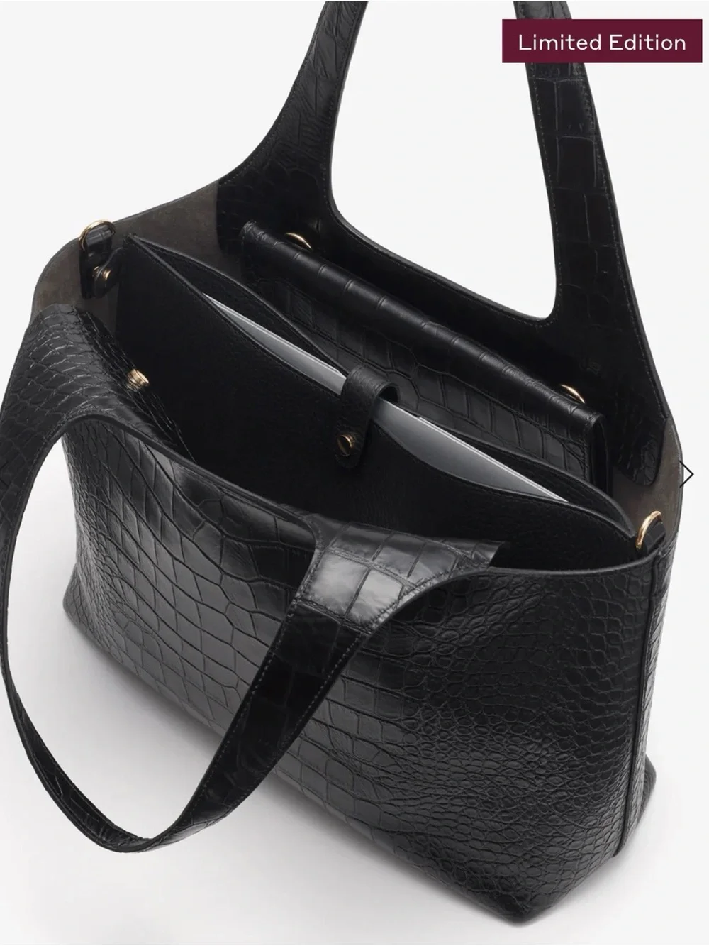 Cuyana System Tote 16-inch (Croco) - Anniversary Collection black new nvr worn!